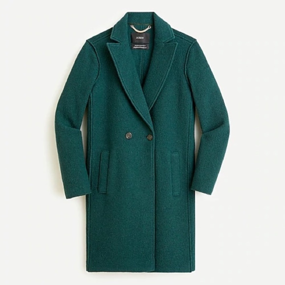NWT J. Crew Daphne Topcoat Petite 6P Green Wool